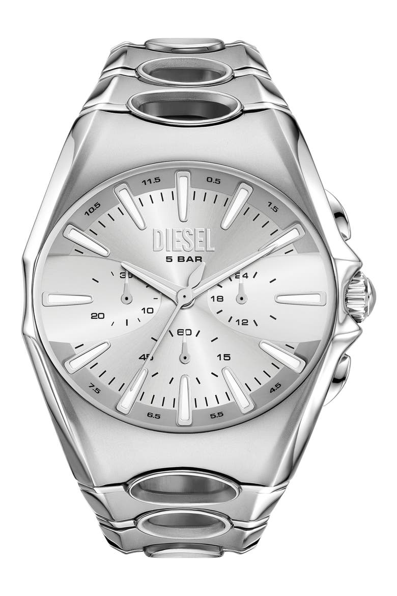 D-Curve Chronograph Stainless Steel Watch, Main, color, SILVER
