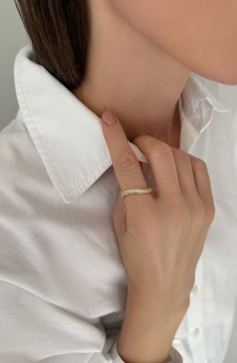 Adornia Pavé Cubic Zirconia Curved Chunky Band Ring, Alternate, color,