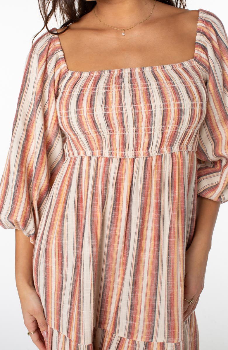 Roxy Sorrento Sands Off the Shoulder Midi Dress, Alternate, color, Parchment