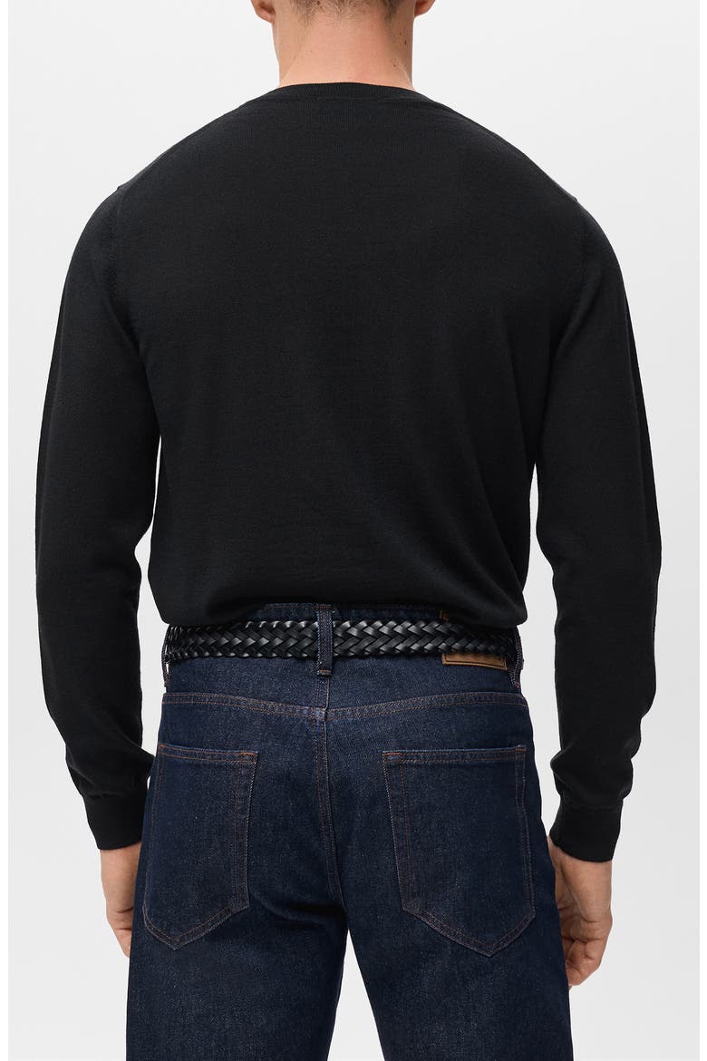 Crewneck Wool Sweater, Alternate, color, BLACK