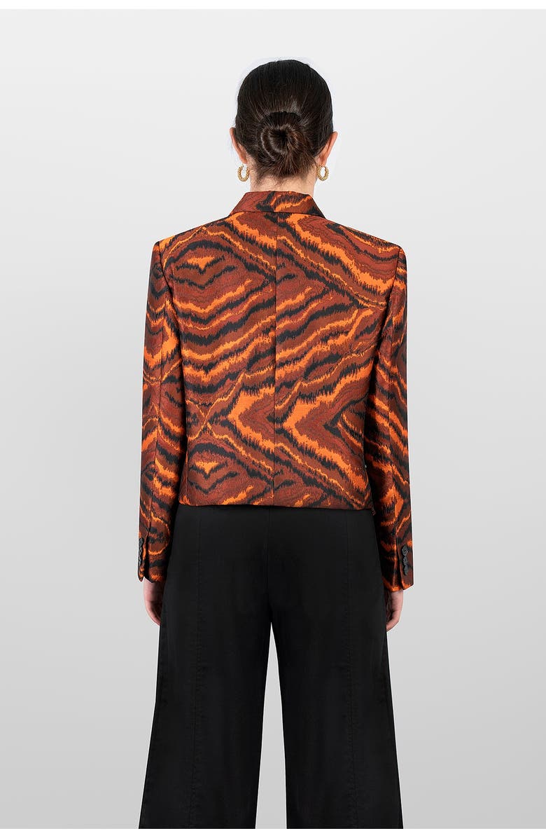 LAURA APARICIO Jacquard Jacket, Alternate, color, Orange