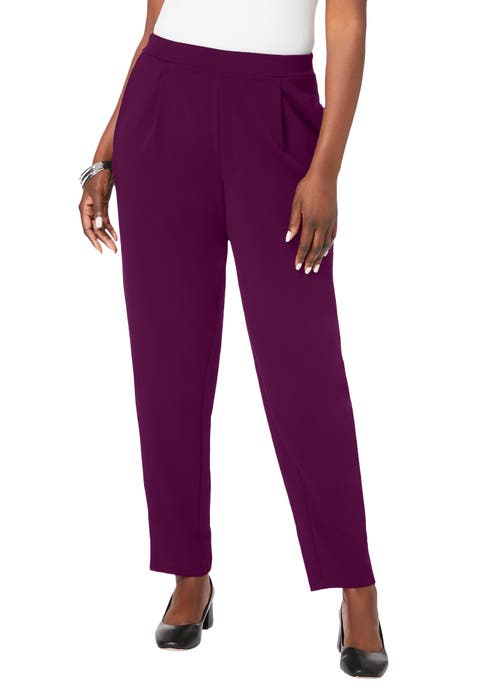 Stretch Knit Crepe Straight Leg Pants (Plus Available)