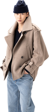 Gobi Cashmere Trench-Style Cashmere Peacoat