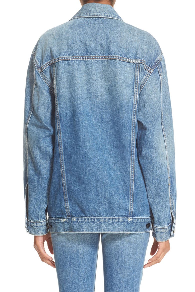 Daze Oversized Denim Jacket, Alternate, color, LIGHT INDIGO AGED