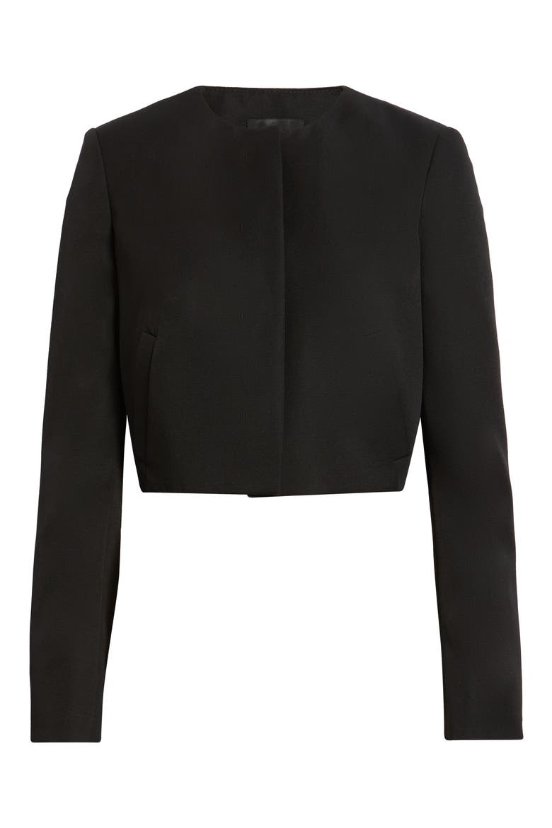 Jicena Virgin Wool Cropped Jacket, Alternate, color, BLACK