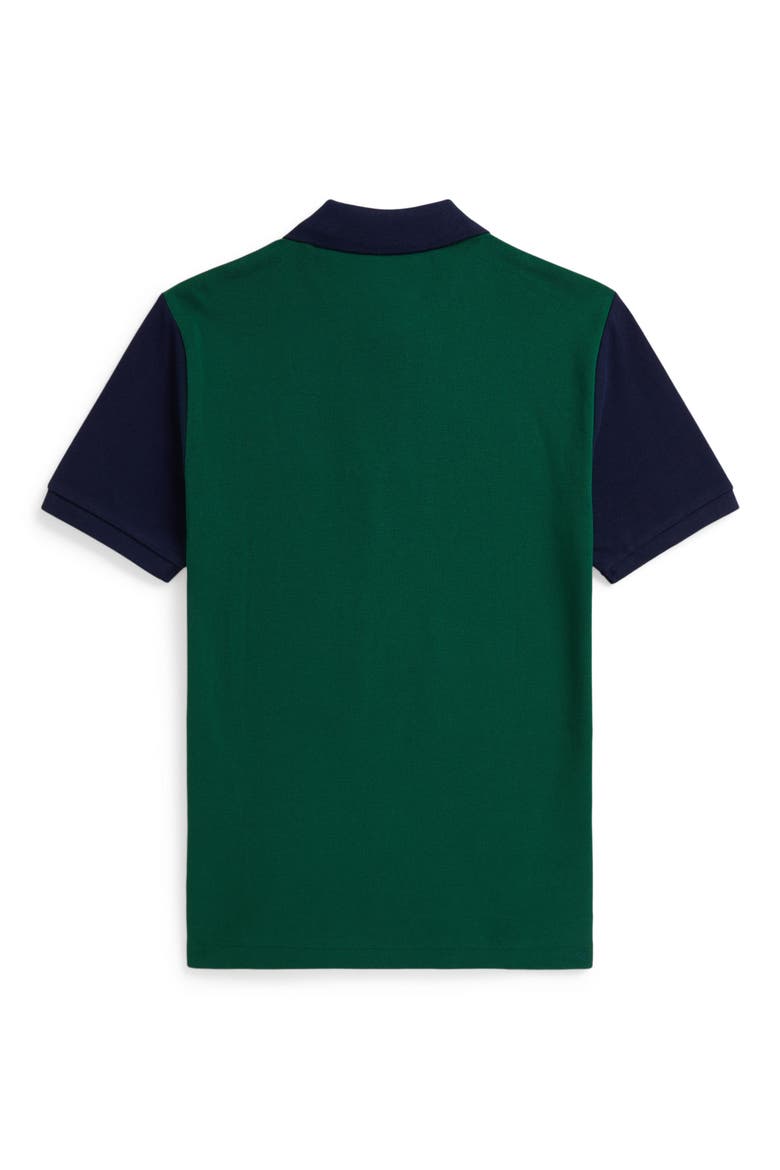 Kids' Angled Colorblock Cotton Piqué Polo, Alternate, color, REFINED NAVY MULTI