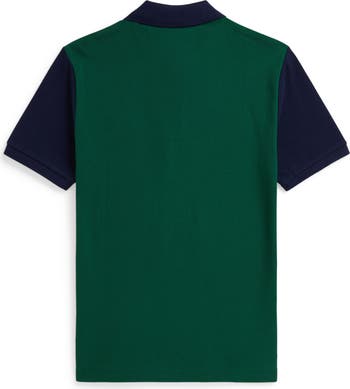 Kids' Angled Colorblock Cotton Piqué Polo