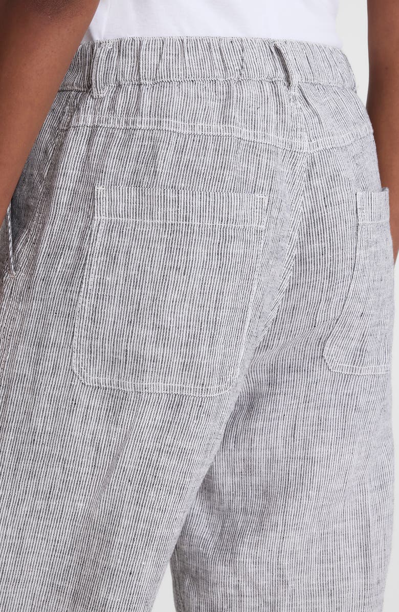 Madewell The Zoe Relaxed Straight Pants, Alternate, color, Black White Mini Stripe