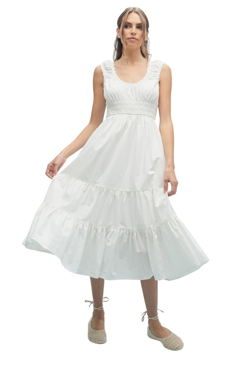 WISHLIST Scoop Neck Midi Dress, Alternate, color, Off White