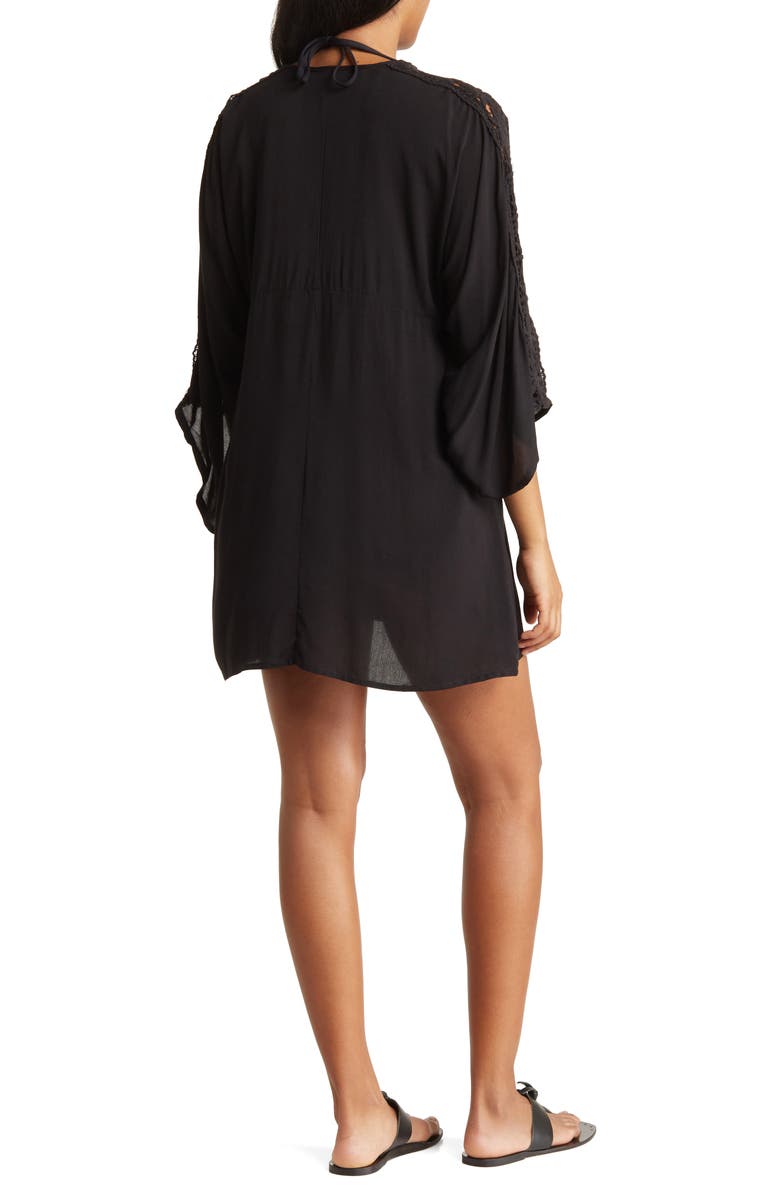 BOHO ME Lace Trim Cover-Up Tunic Top, Alternate, color,