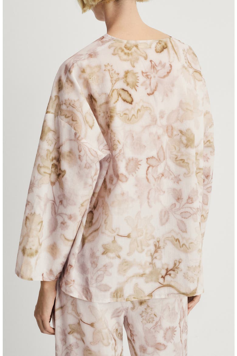 Floral Cotton Pajama Shirt, Alternate, color, LIGHT/ PASTEL GREY