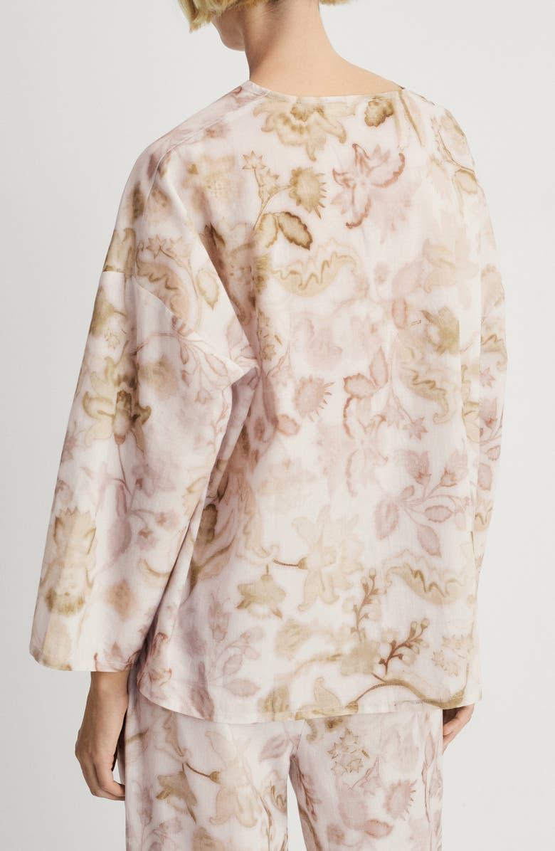 MANGO Floral Cotton Pajama Shirt, Alternate, color,