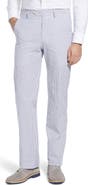 Berle Flat Front Stripe Cotton Seersucker Pants