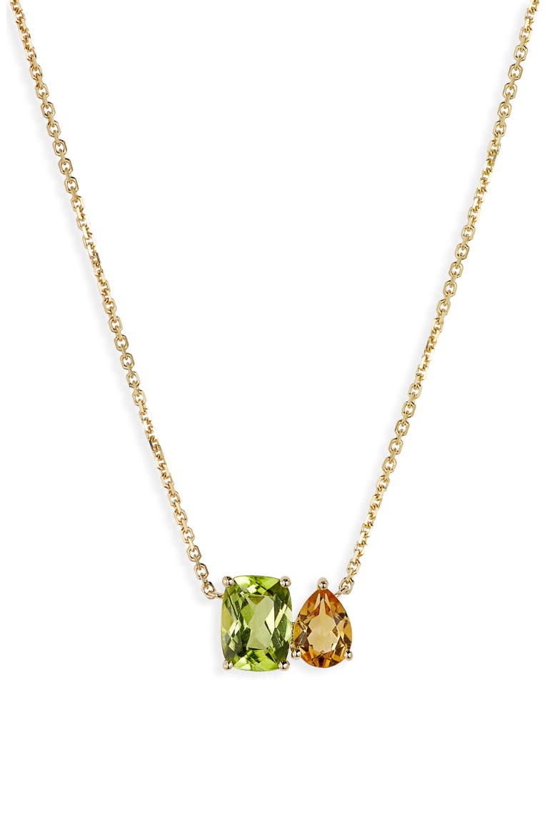 14K Gold Citrine & Peridot Pendant Necklace (Nordstrom Exclusive), Main, color, 14K YELLOW GOLD