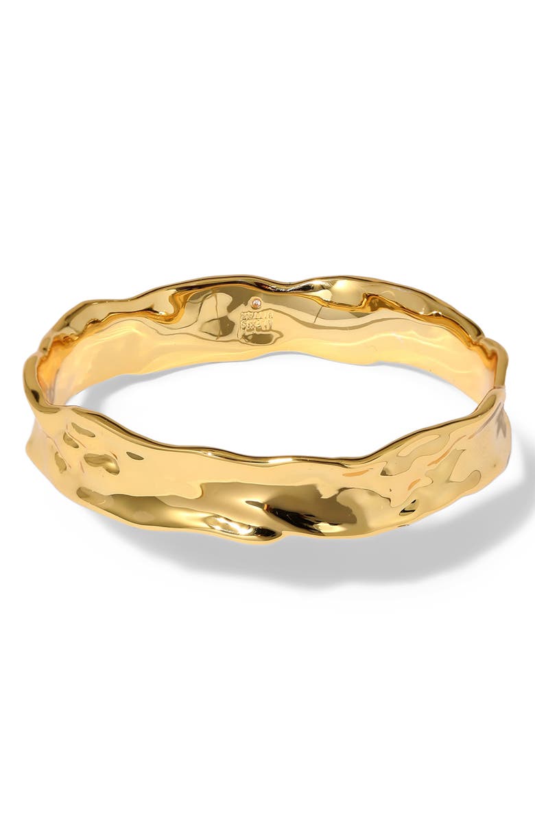 Alexis Bittar Brut Textured Strap Bangle, Main, color, Gold