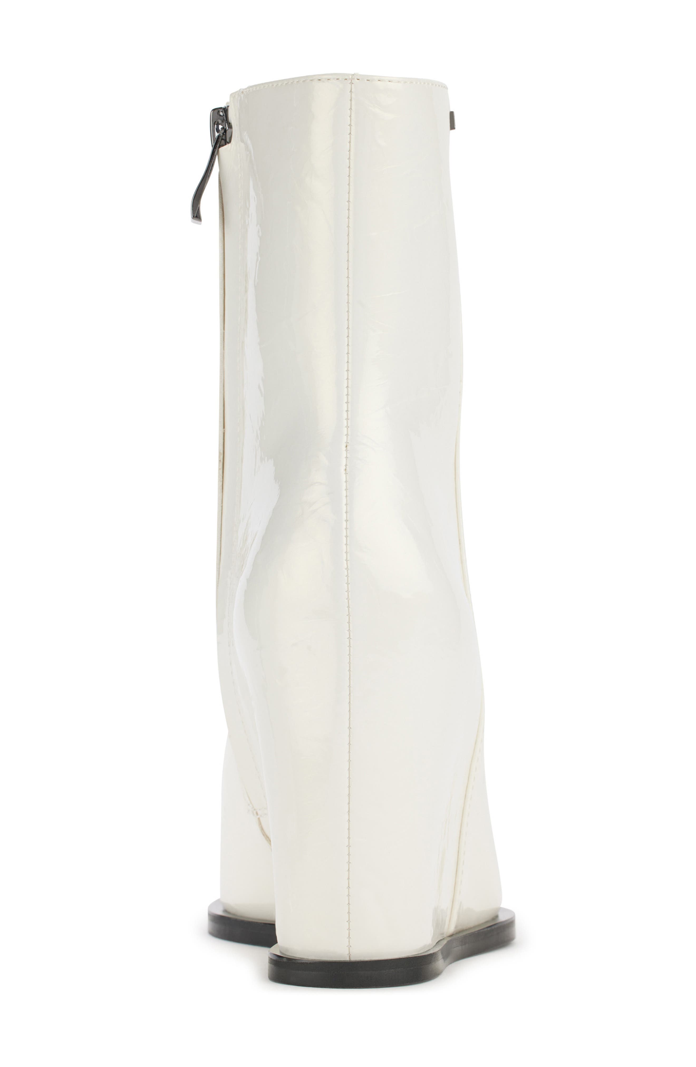 DKNY Iris Pointed Toe Wedge Bootie, Alternate, color, White
