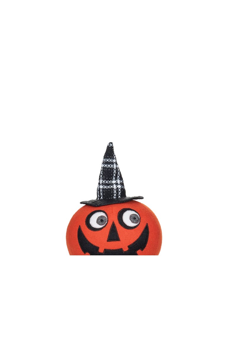 Witch Hat Jack O' Lantern Face Dangle Legs Halloween Decorative Figurine 7" x 19", Alternate, color, Black