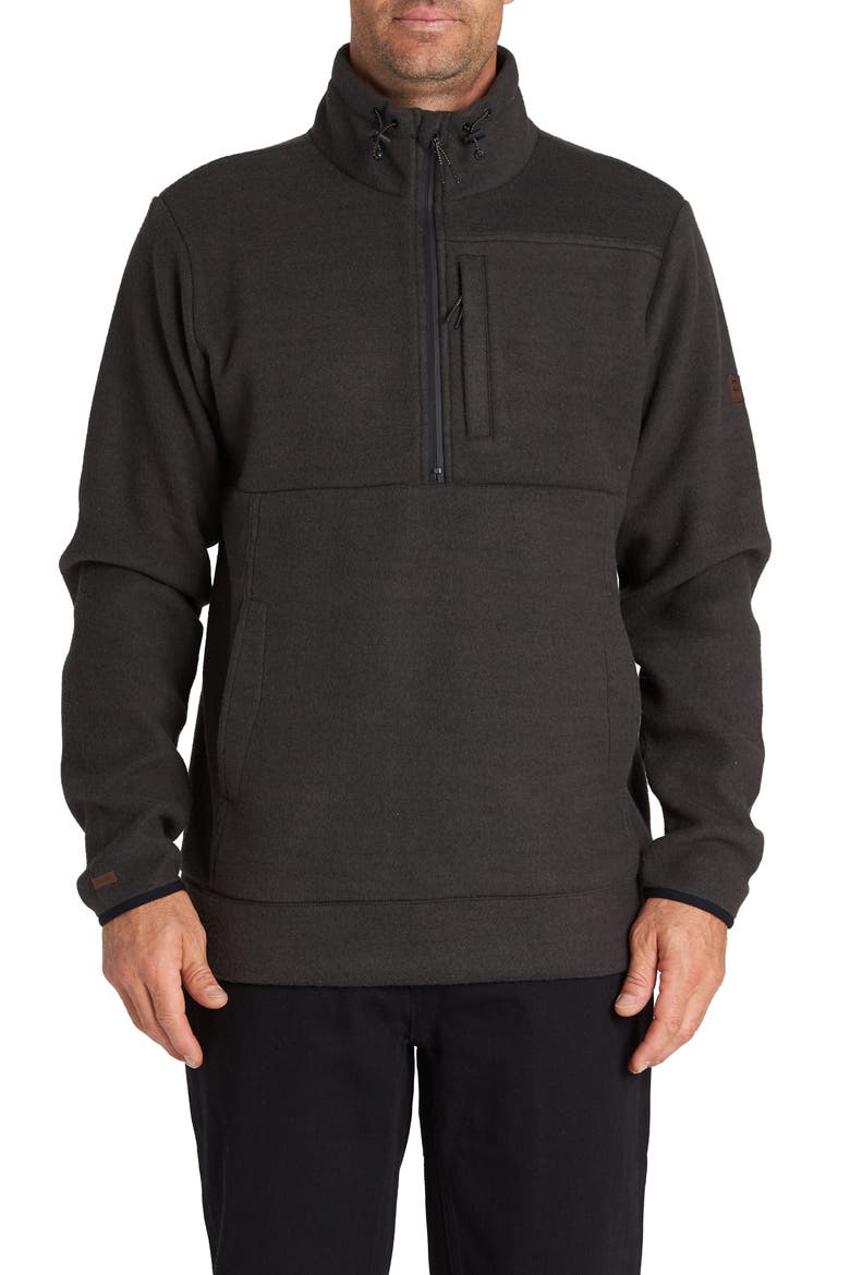 Boundary Mock Half Zip Pullover, Main, color, BLACK