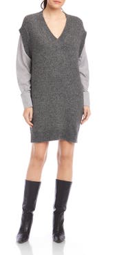 FIFTEEN TWENTY Sally Long Sleeve Mixed Media Dress