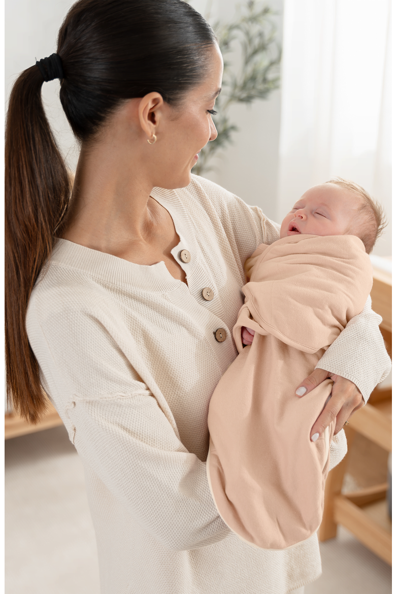Easy Swaddle Blankets with Zipper, Alternate, color, Light Blush, Blush, Mauve