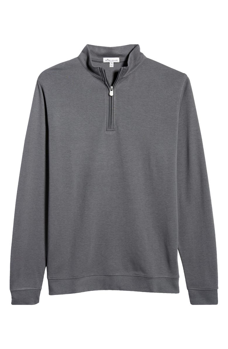 Peter Millar Comfort Interlock Quarter Zip Pullover, Alternate, color, Iron