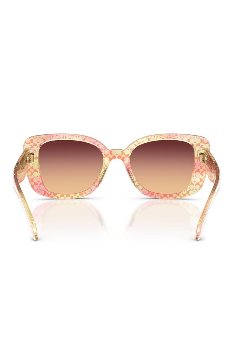 52mm Gradient Square Sunglasses, Alternate, color, TRANSPARENT PEACH SIGNATURE C