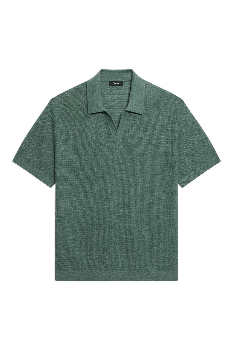 Brenan Linen Blend Polo, Alternate, color, LIGHT PINE GROVE