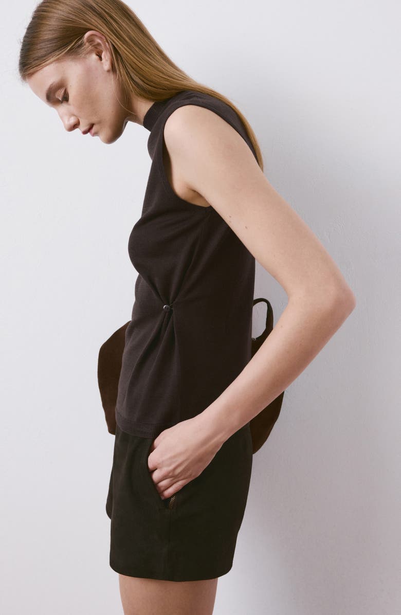 MANGO Side Gather Mock Neck Sweater Vest, Alternate, color, 