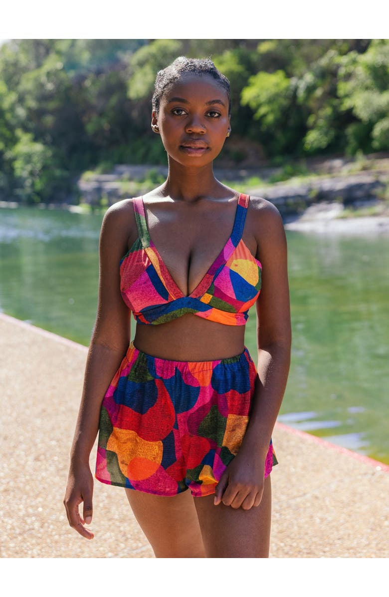 Kitty and Vibe Cover Up Shorts, Alternate, color, Isla