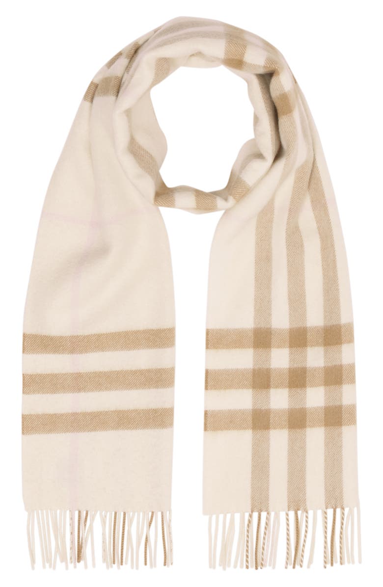 Burberry Icon Check Cashmere Scarf, Alternate, color,