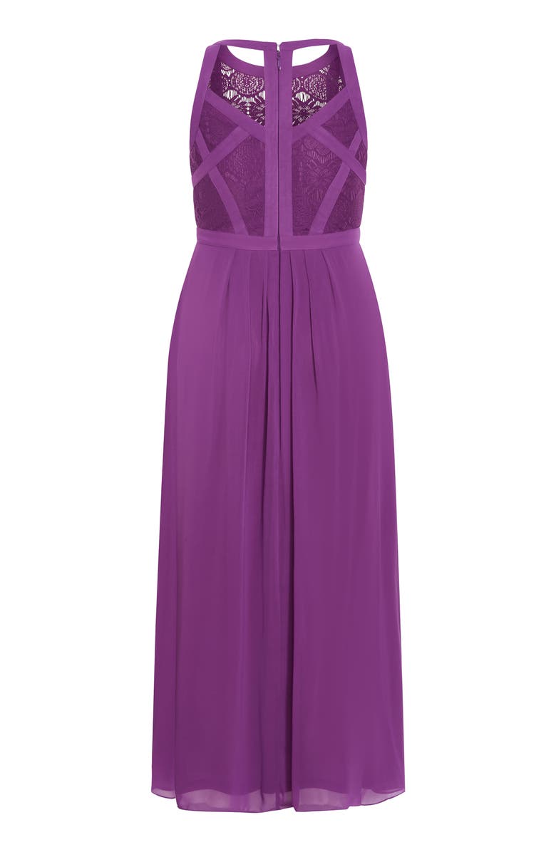 City Chic Chiffon & Lace Maxi Dress, Alternate, color, 