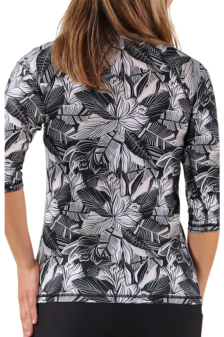 V-Neck Sun & Swim Shirt, Alternate, color, Woodblock Tropics