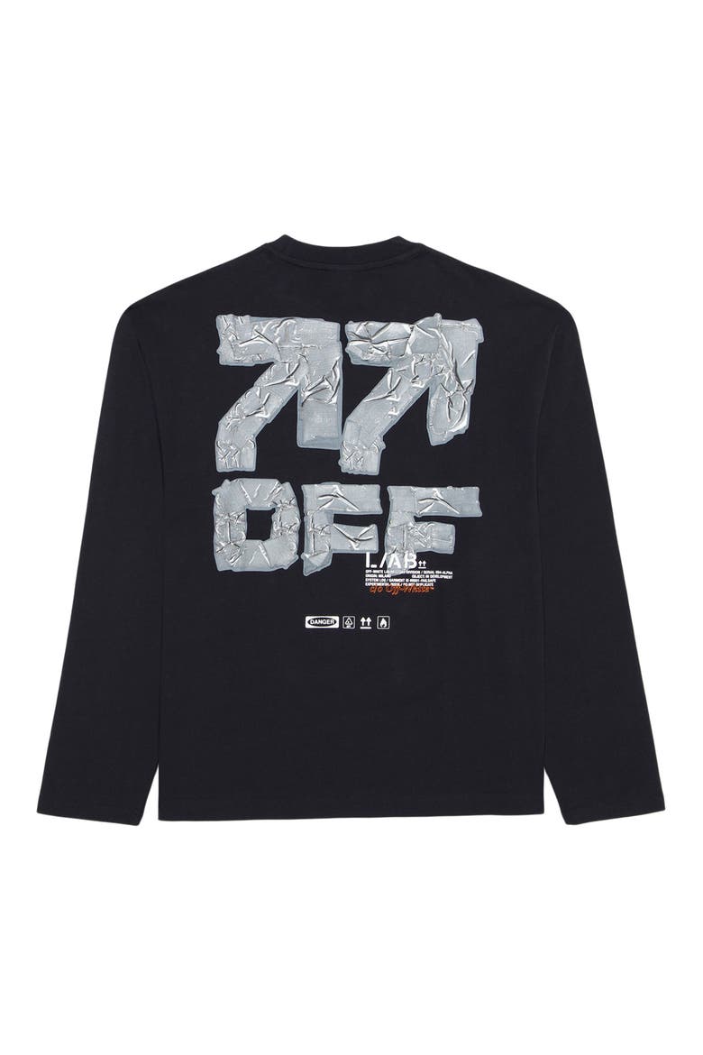 Off Active Tape Appliqué Long Sleeve Graphic T-Shirt, Alternate, color, BLACK