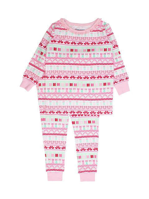 Toddler Girls Modal Blend Ruffle Long Sleeve Pajama Set, Signature Rear Ruffles