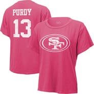 Majestic Threads Women's Majestic Threads Brock Purdy Pink San Francisco 49ers Name & Number T-Shirt