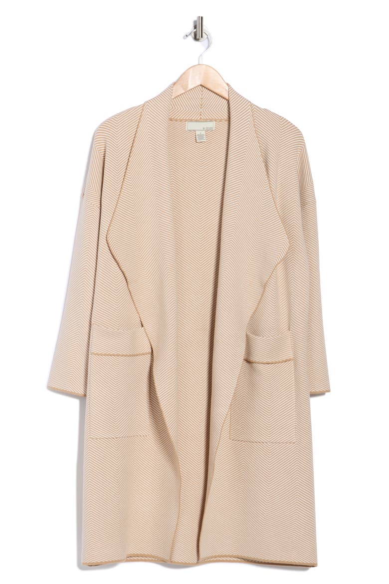 Open Front Long Cardigan, Alternate, color, CHEVRON NOMAD