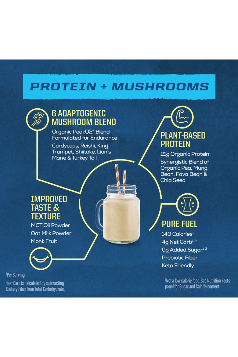 Organic Warrior Blend Endurance + Mushroom Protein Powder, Vanilla, 912.33g Tub, Alternate, color, No Color