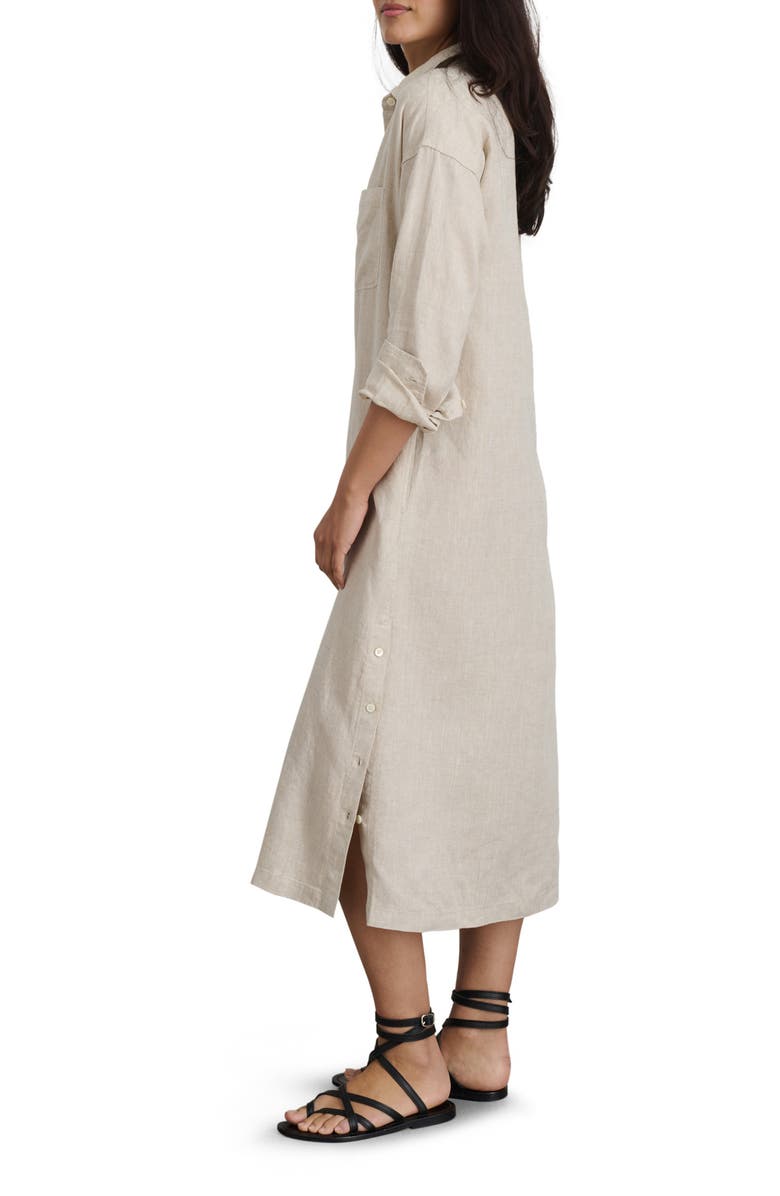 Alex Mill Long Sleeve Linen Midi Shirtdress, Alternate, color,