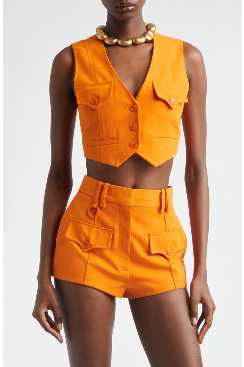 Kindred Spirit Alchemy Wool Blend Crop Waistcoat, Main, color, SUNSET ORANGE