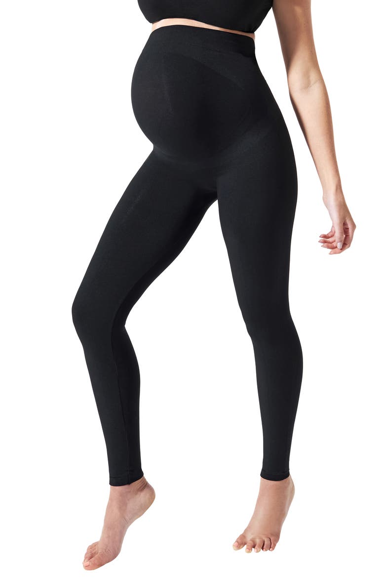Everyday Maternity Belly Support Leggings, Main, color, BLACK