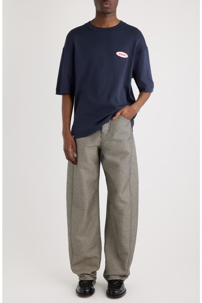 Le de-Nîmes Miranda Curved Jeans, Alternate, color, NAVY