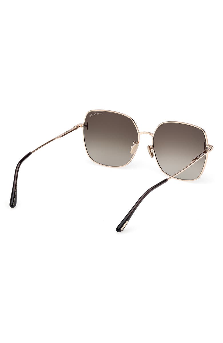 TOM FORD 59mm Gradient Square Sunglasses, Alternate, color, Rose Gold / Grey / Grad Brown