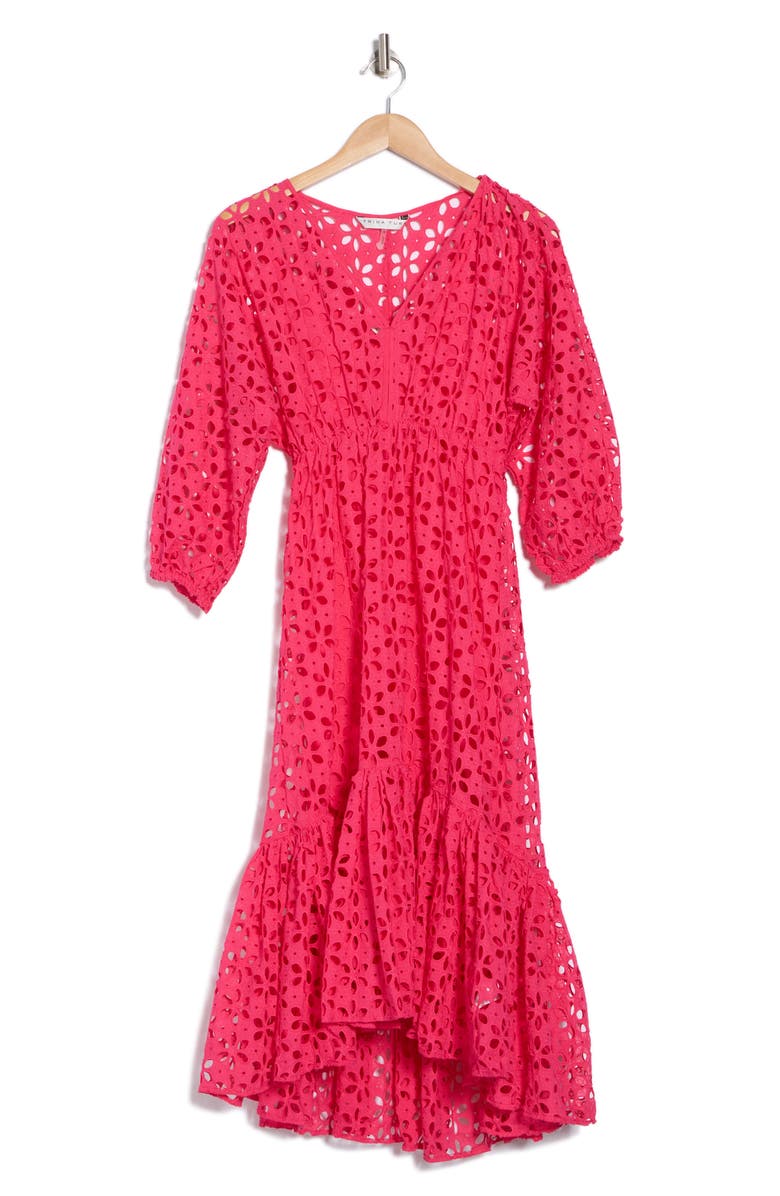 Trina Turk Golden Gate Cotton Eyelet Dress, Alternate, color,