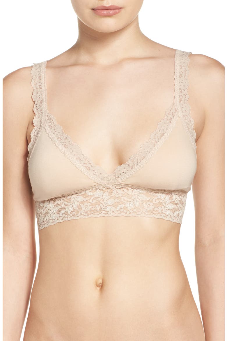 Stretch Cotton Bralette, Main, color, CHAI