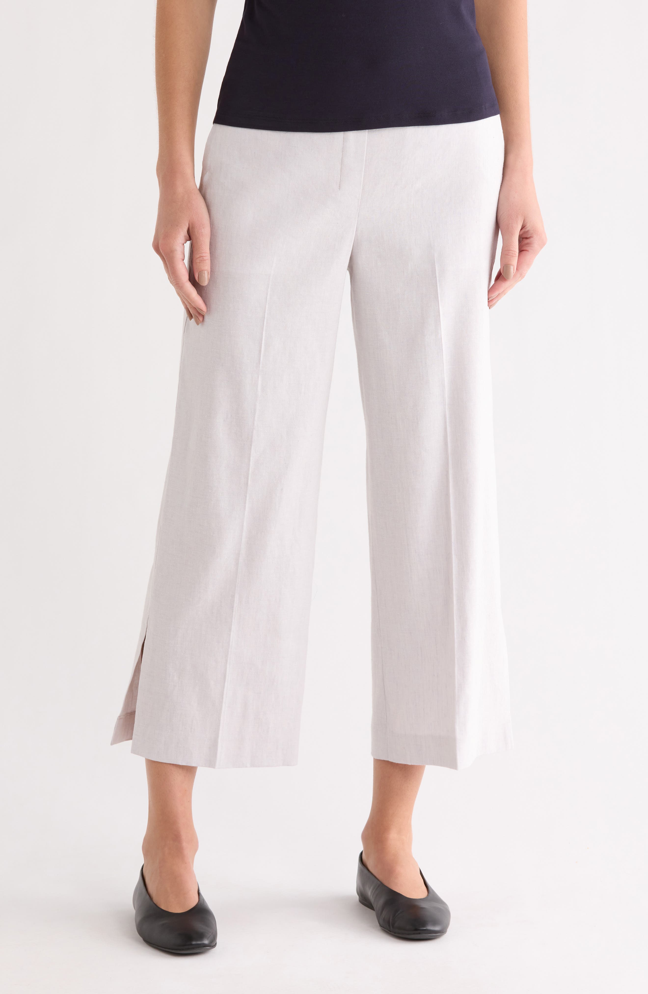 Theory Sharkskin Pull-On Wide Leg Pants