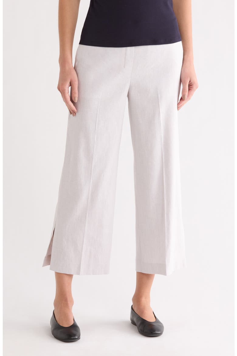 Sharkskin Pull-On Wide Leg Pants, Main, color, PEARL