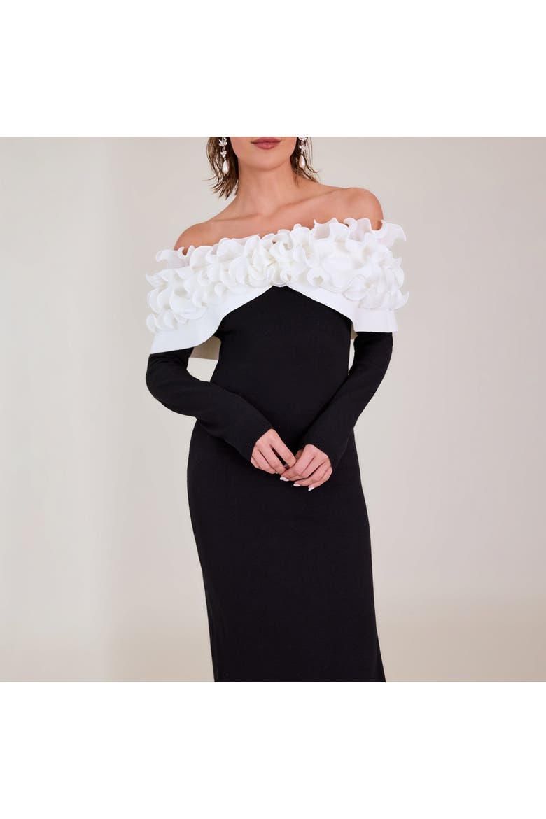 Andalouse Dress, Alternate, color, Black/White