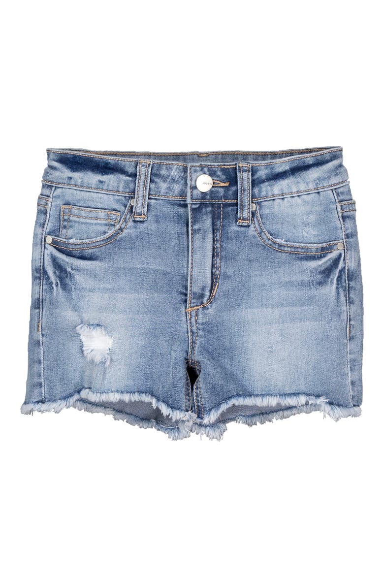 Kids' Jessie Frayed Cutoff Denim Shorts, Main, color, MEDIUM WASH