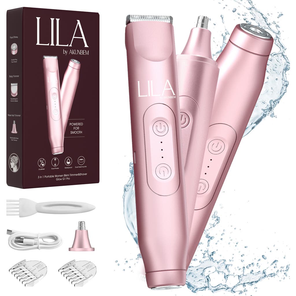 Lila By Akunbem Glow G1 Pro 3-in-1 Bikini & Nose Hair Trimmer & Facial Shaver In Transparent