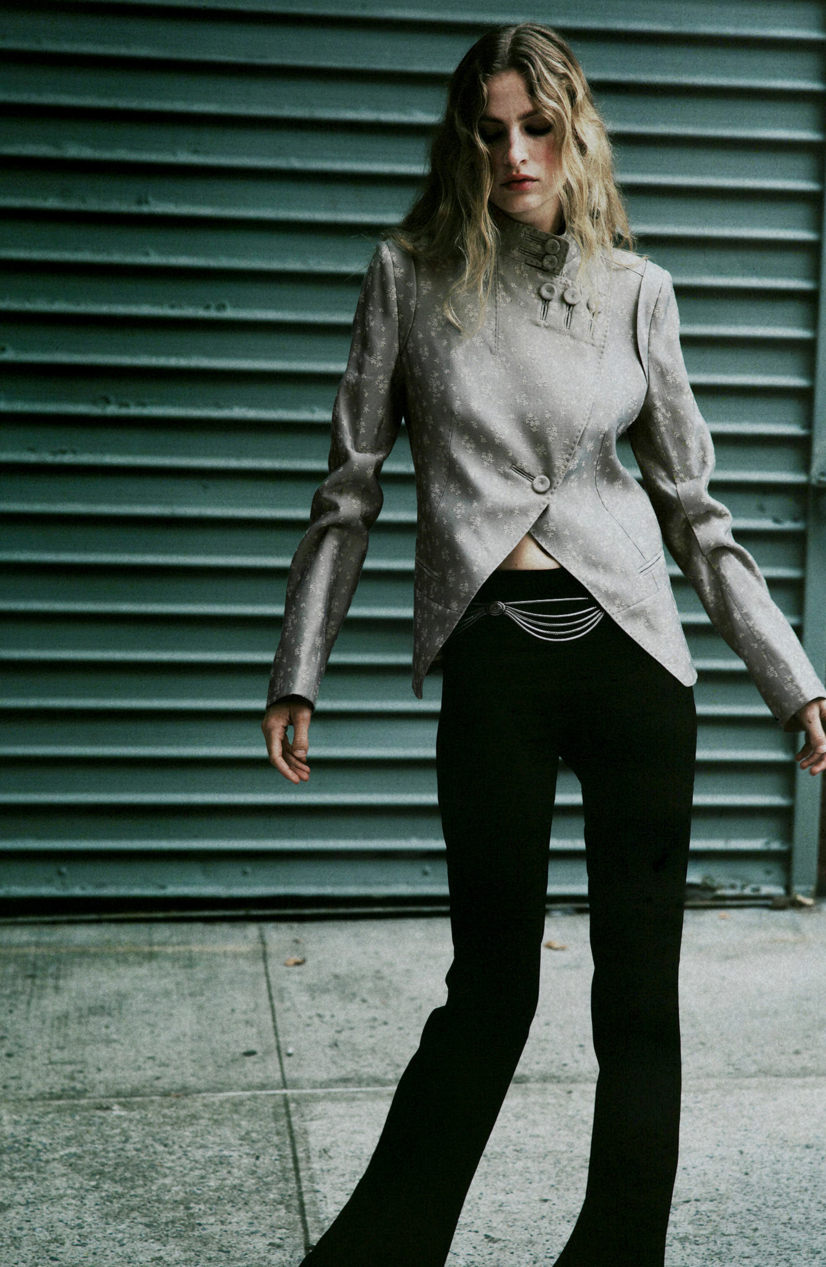 MANGO Floral Jacquard Asymmetric Jacket (Women) | Nordstrom